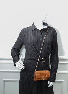 Fendi Caramel Baguette Continental Wallet on Chain