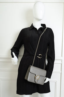 Gucci Gray Interlocking G Flap Small Shoulder Bag