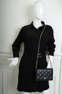 Gucci Black GG Matelasse Wallet on Chain
