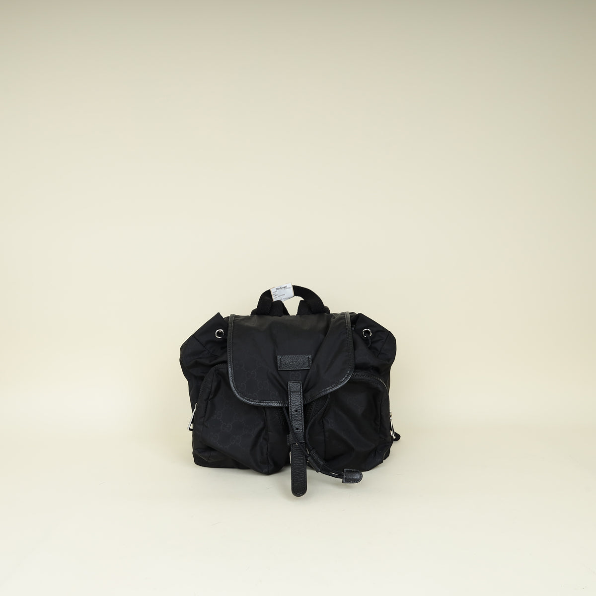 Gucci Black GG Drawstring Backpack Bag