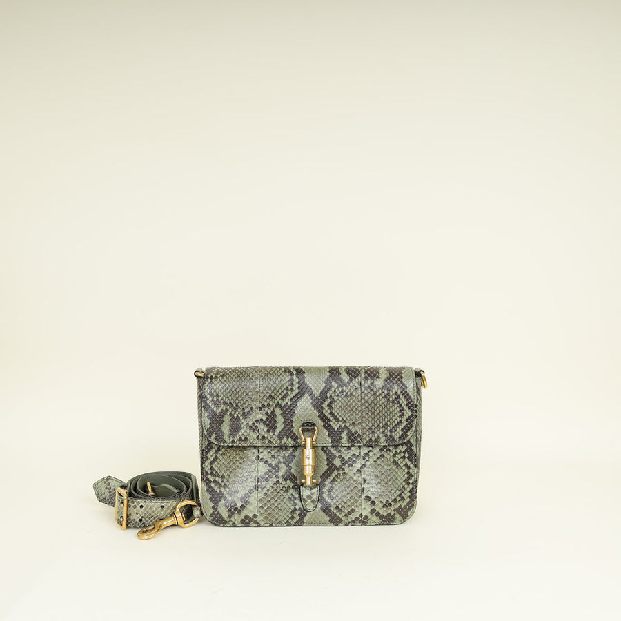 Gucci Bicolor Python Soft Jackie Shoulder Bag