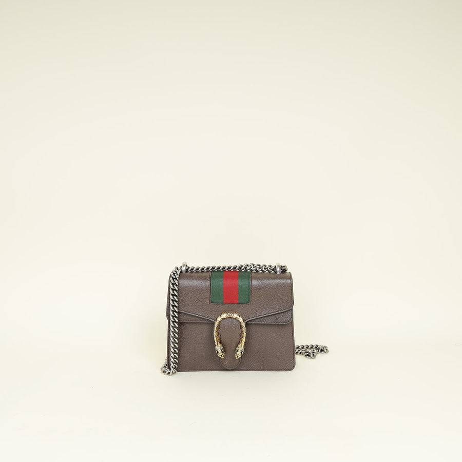 Gucci Brown Dionysus Web Small Shoulder Bag