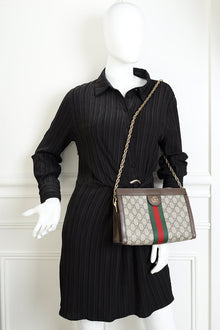 Gucci Bicolor GG Supreme Ophidia Medium Shoulder Bag