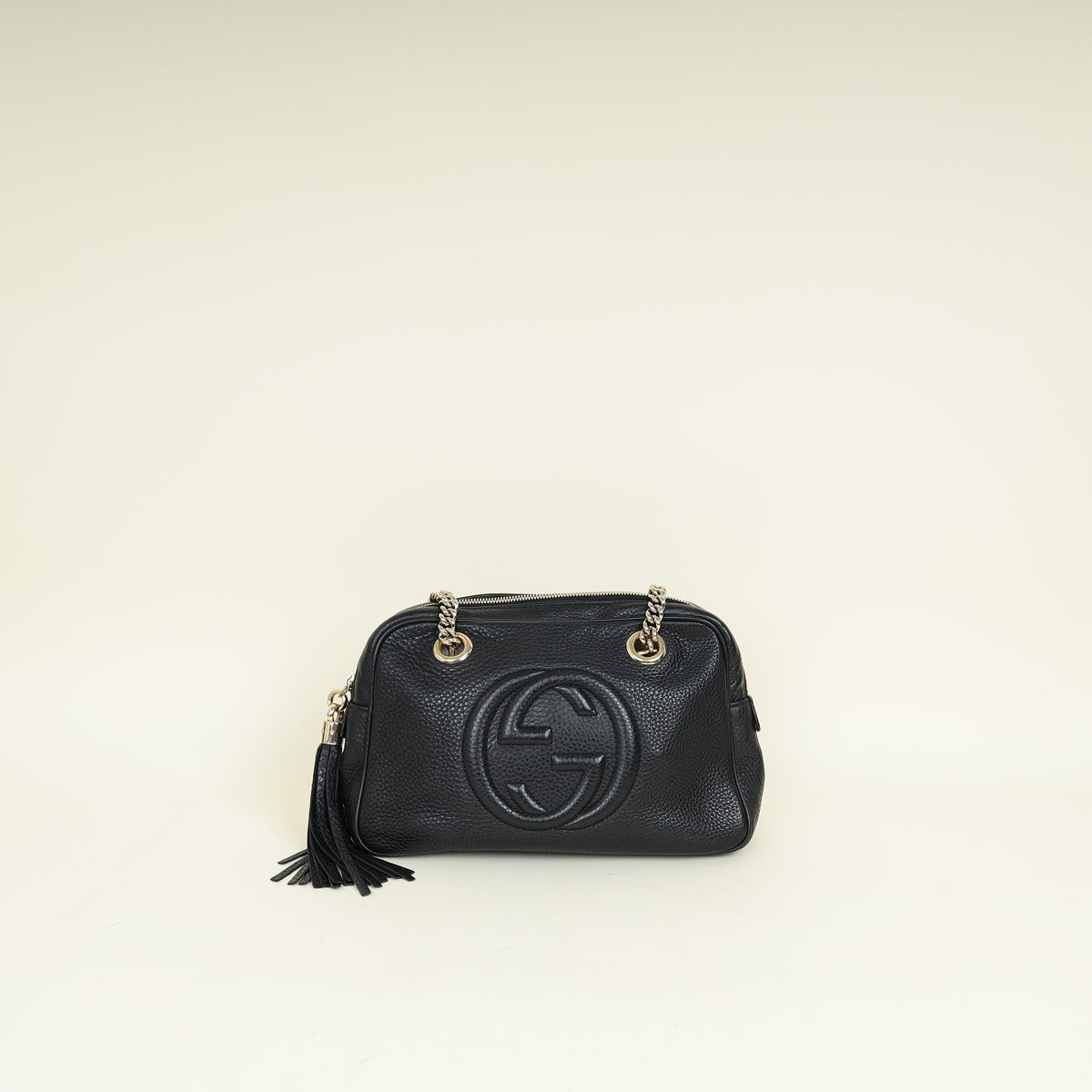 Gucci Black Soho Tassel Zip Chain Shoulder Bag