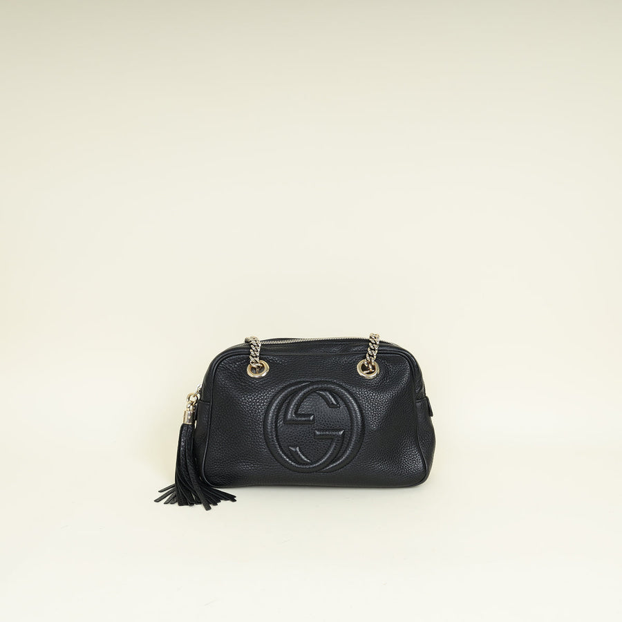 Gucci Black Soho Tassel Zip Chain Shoulder Bag