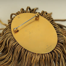 Gucci Gold Lionhead Fringed Brooch
