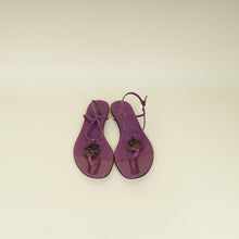 Gucci Violet GG Thong Ankle Strap Flat Sandals 39.5