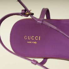 Gucci Violet GG Thong Ankle Strap Flat Sandals 39.5