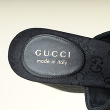 Gucci Black GG Horsebit Wedge Sandal 37
