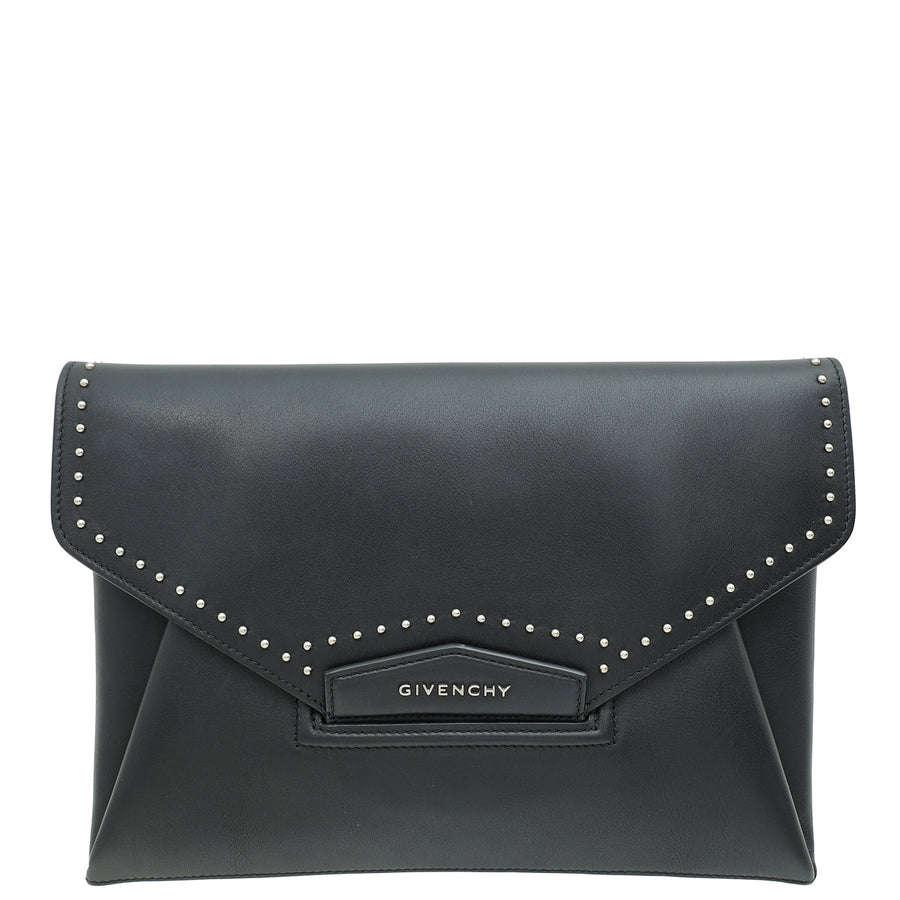 Givenchy Black Studded Antigona Clutch Bag