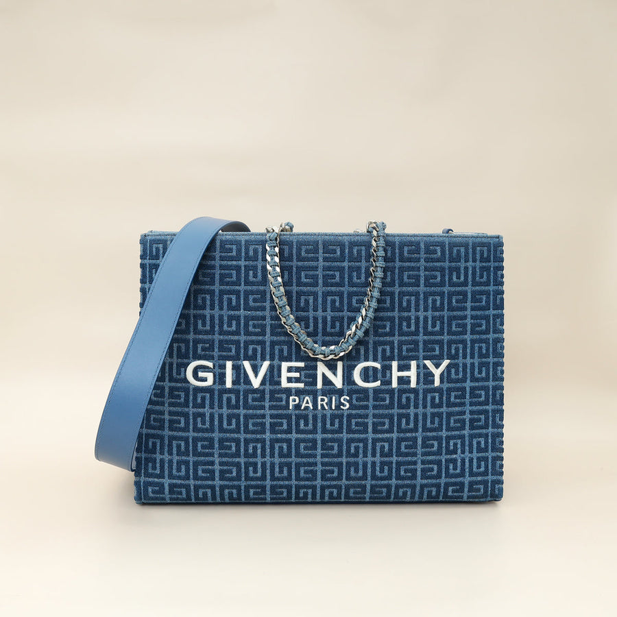 Givenchy Blue G Denim Tote Medium Bag