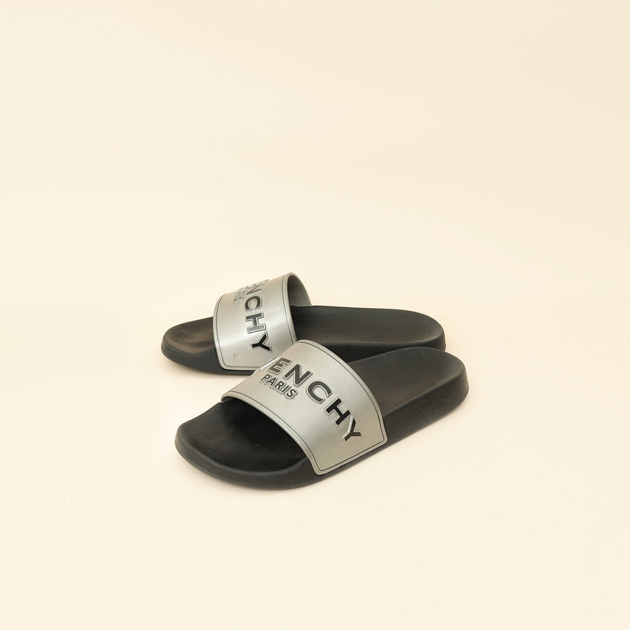 Givenchy Bicolor Logo Rubber Slides 36