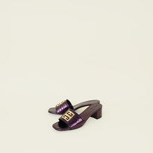 Givenchy Metallic Violet 4G Embossed Mules 39