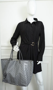 Goyard Grey Goyardine Saint Louis GM Bag W/ Clip