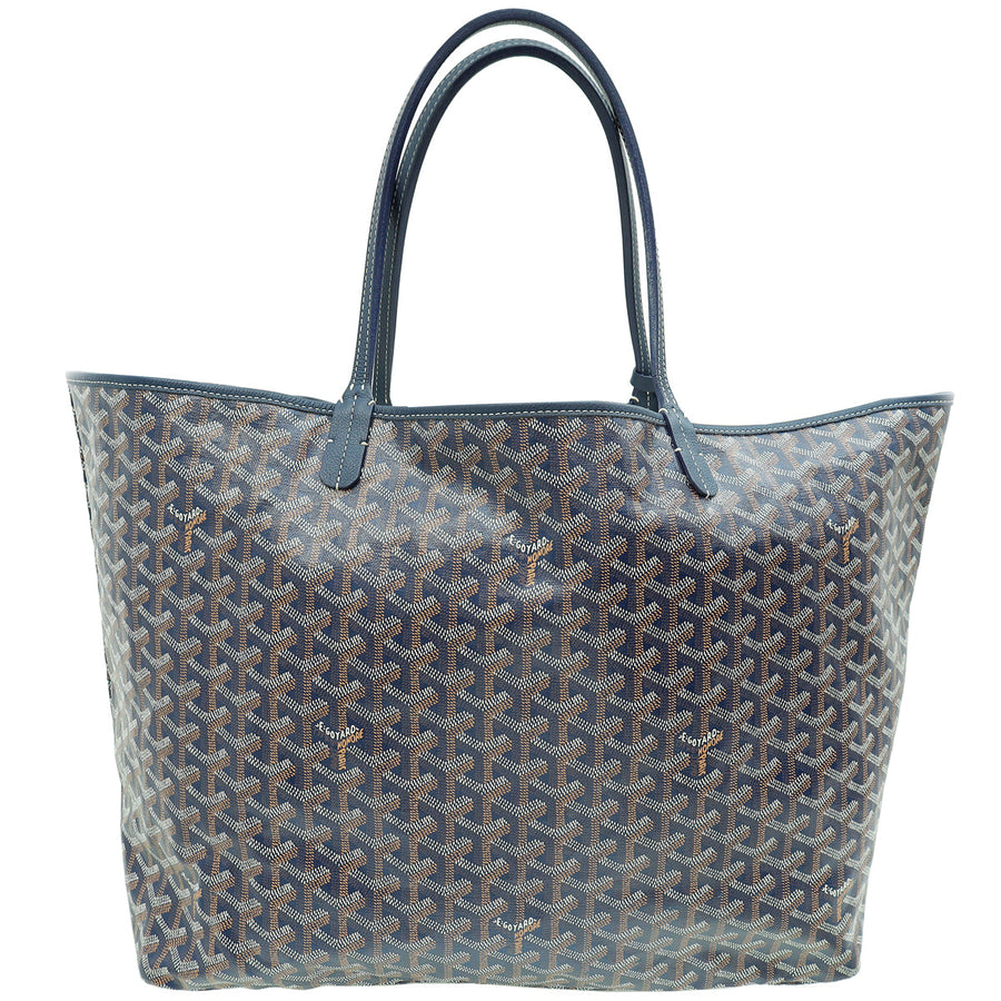 Goyard Navy Blue Goyardine Saint Louis GM Bag