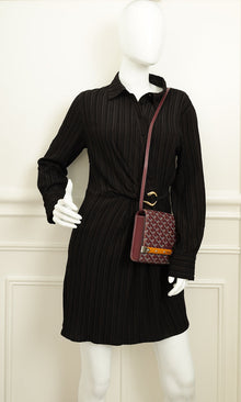 Goyard Burgundy Goyardine Monte Carlo PM Strap Clutch Bag