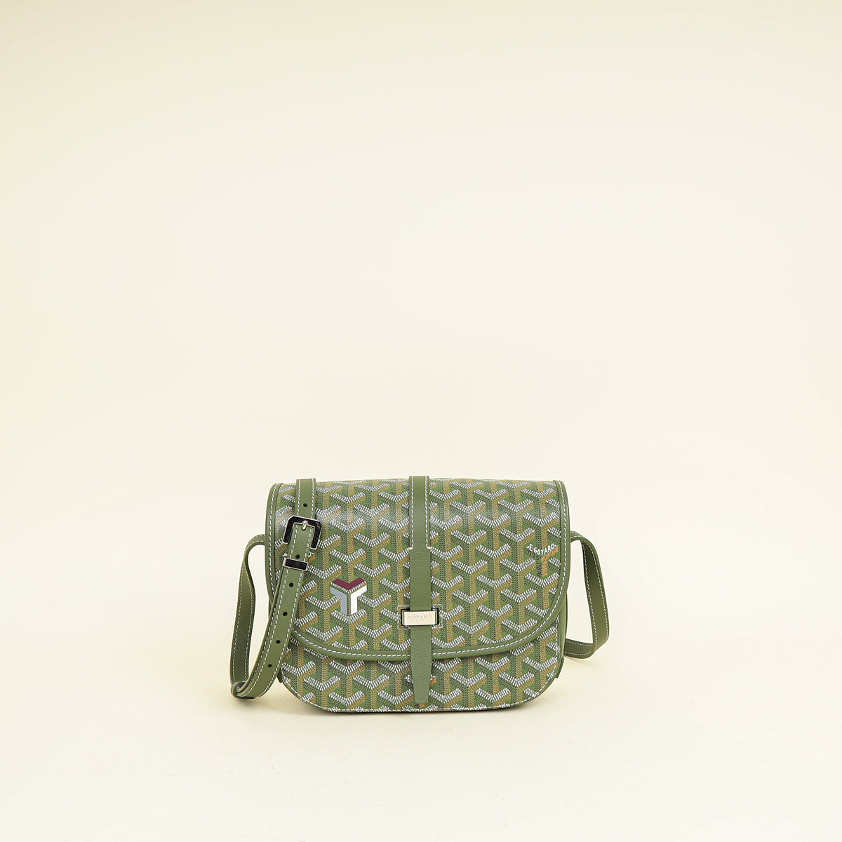 Goyard Khaki Goyardine Belvedere PM Messenger Bag