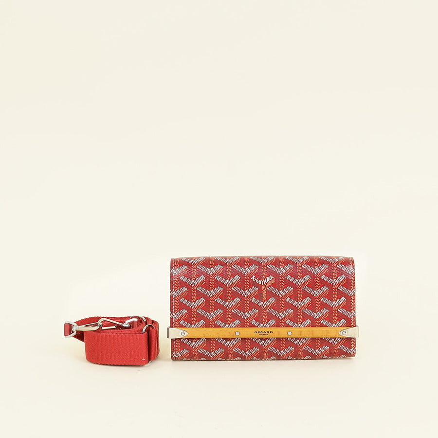 Goyard Red Goyardine Monte-Carlo Mini Case w/ Sangle PM Strap