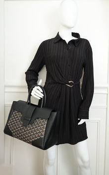 Goyard Black Goyardine Cabas Saigon MM Tote Bag