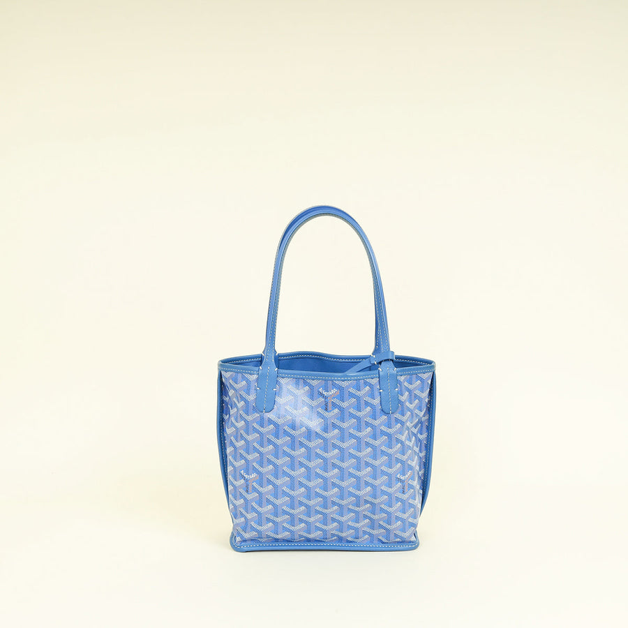 Goyard Blue Goyardine Mini Anjou Reversible Bag