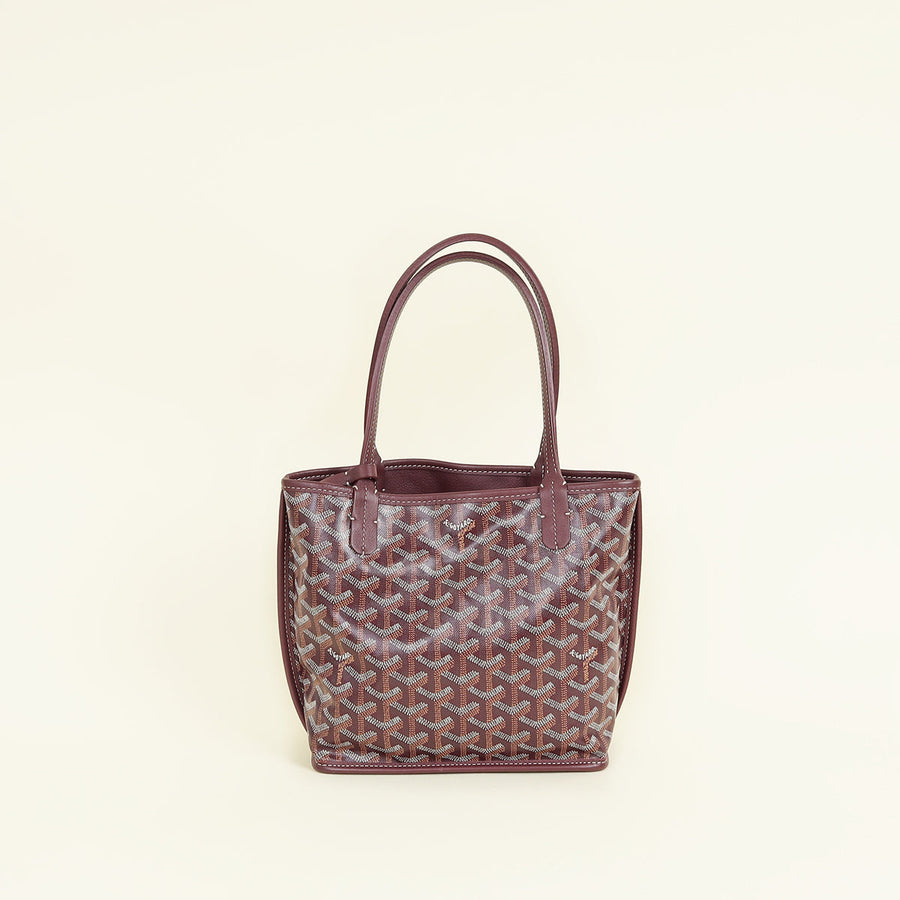 Goyard Burgundy Goyardine Mini Anjou Bag