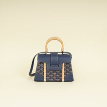 Goyard Navy Blue Goyardine Saigon Structure Mini Bag
