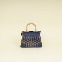 Goyard Navy Blue Goyardine Saigon Structure Mini Bag