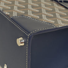 Goyard Navy Blue Goyardine Saigon Structure Mini Bag