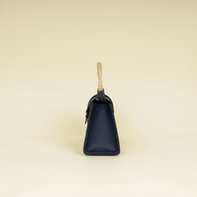 Goyard Navy Blue Goyardine Saigon Structure Mini Bag