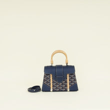 Goyard Navy Blue Goyardine Saigon Structure Mini Bag
