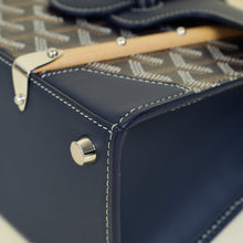 Goyard Navy Blue Goyardine Saigon Structure Mini Bag