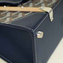 Goyard Navy Blue Goyardine Saigon Structure Mini Bag
