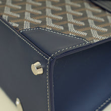 Goyard Navy Blue Goyardine Saigon Structure Mini Bag