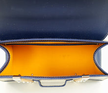 Goyard Navy Blue Goyardine Saigon Structure Mini Bag
