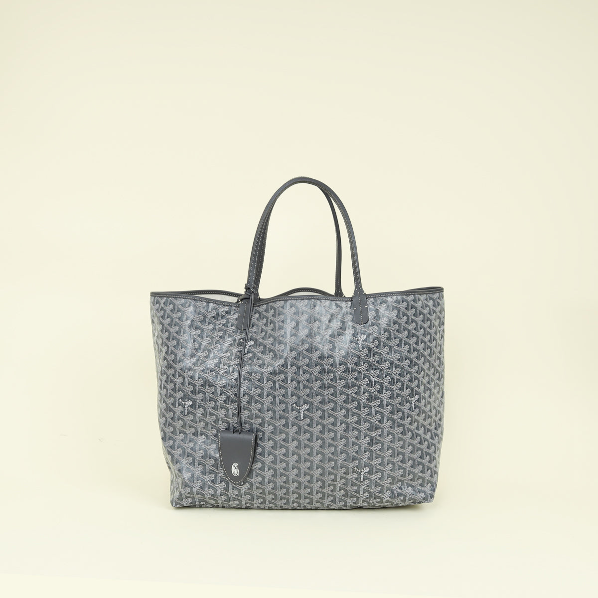Goyard Grey Goyardine Saint Louis GM Bag W/ Clip