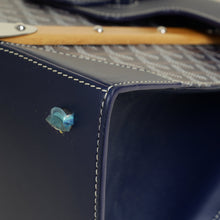 Goyard Navy Blue Goyardine Saigon Structure GM Bag