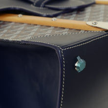 Goyard Navy Blue Goyardine Saigon Structure GM Bag