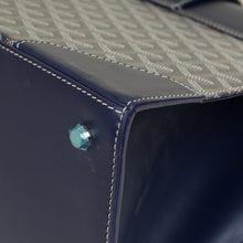 Goyard Navy Blue Goyardine Saigon Structure GM Bag