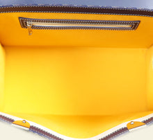 Goyard Navy Blue Goyardine Saigon Structure GM Bag