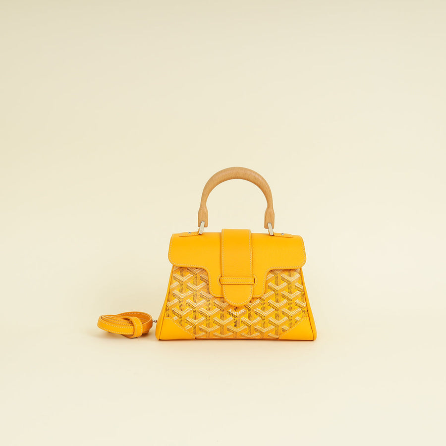 Goyard Yellow Goyardine Saigon Mini Souple Bag