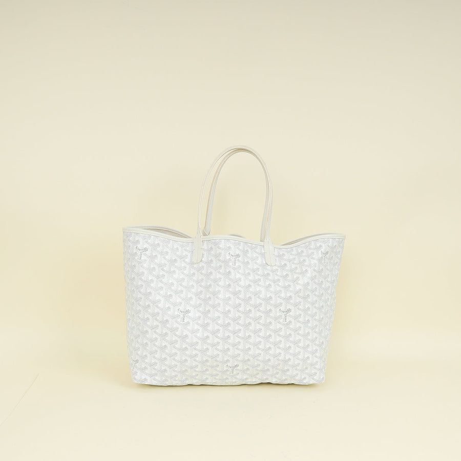 Goyard White Goyardine Saint Louis PM Bag