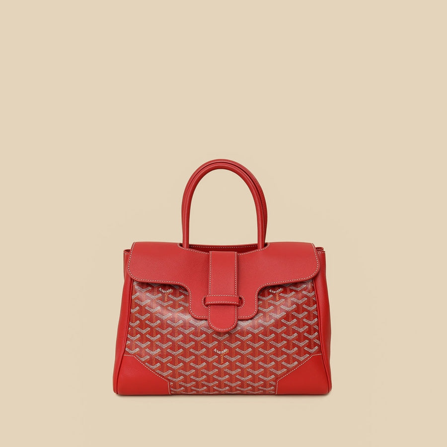 Goyard Red Goyardine Cabas Saigon MM Bag