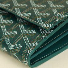 Goyard Green Goyardine Continental Wallet W/ Strap