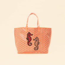 Goyardine Coral Ltd. Ed. Reversible Embroidered Seahorse Anjou PM Bag