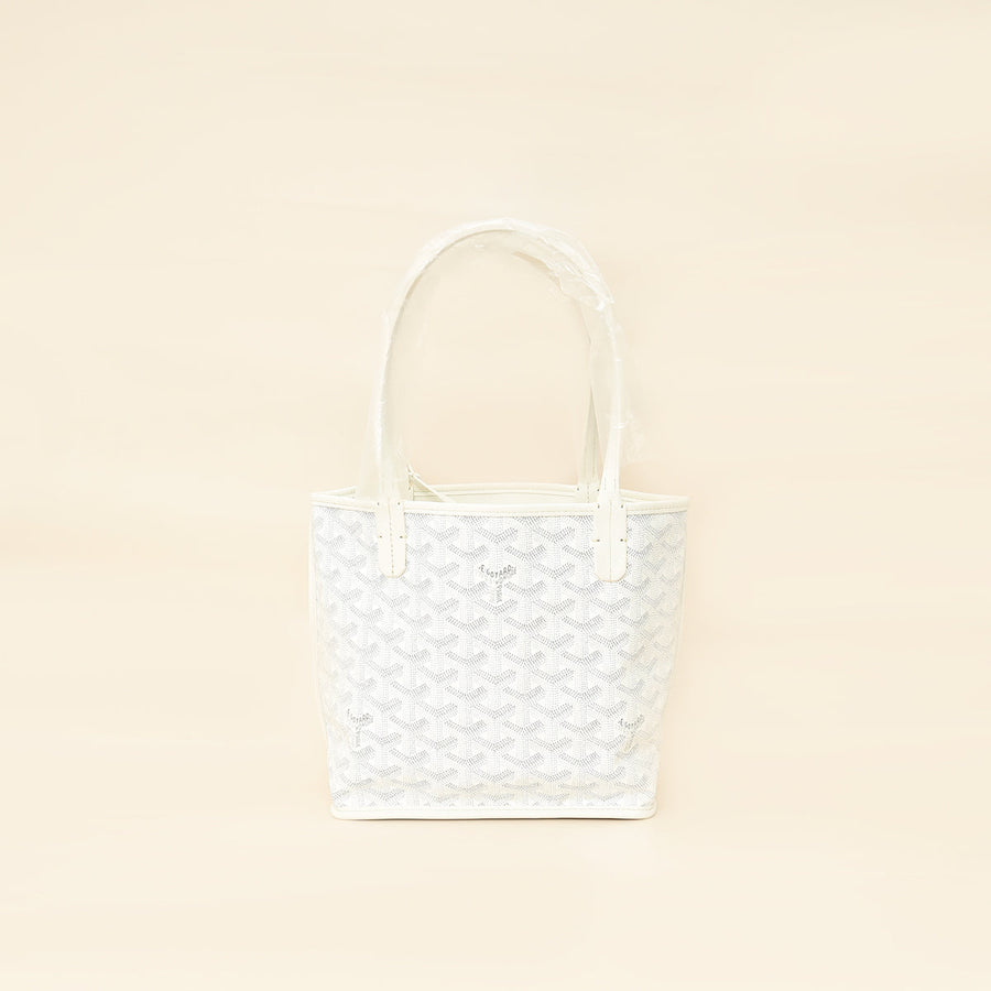 Goyard White Goyardine Mini Anjou Reversible Bag