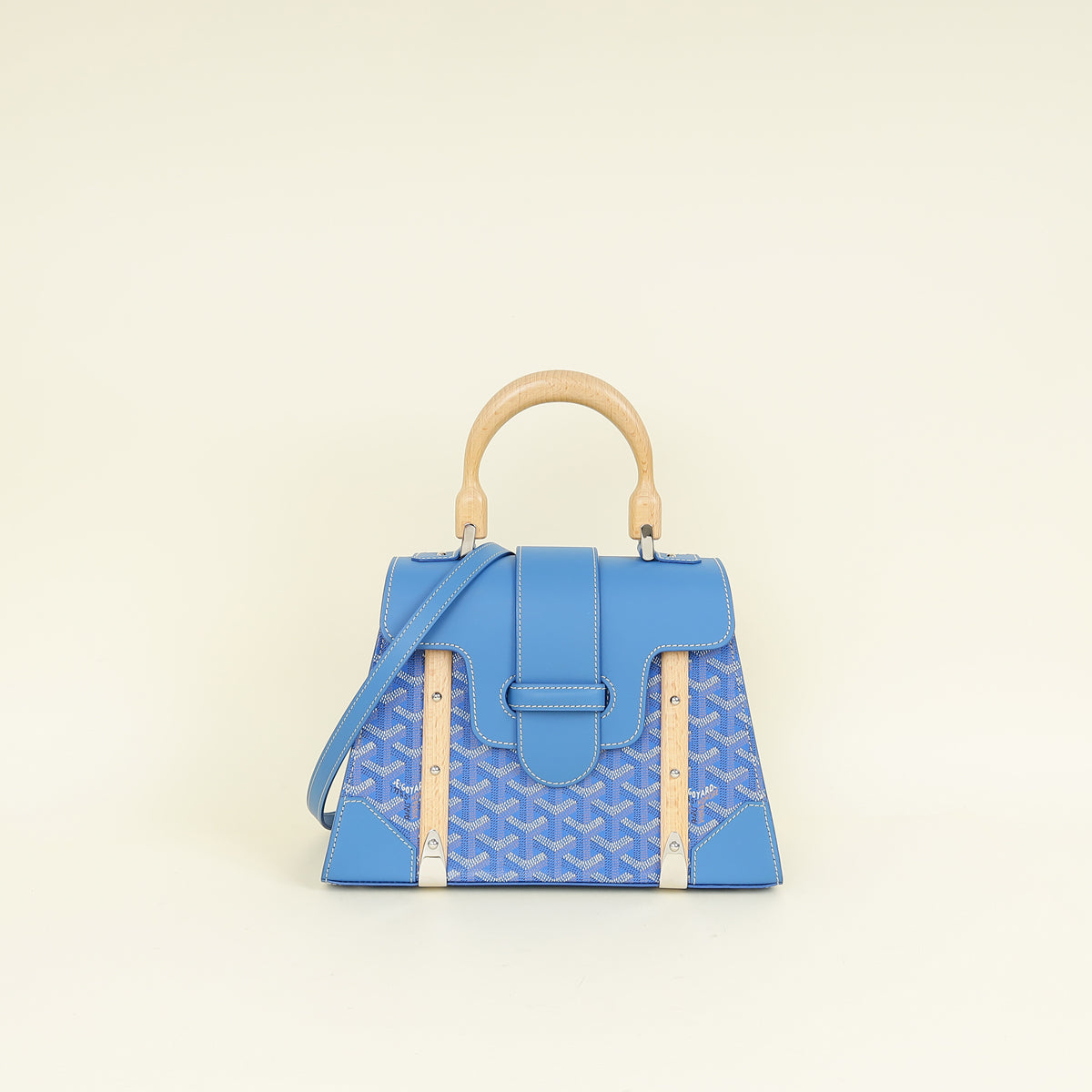 Goyard Blue Goyardine Saigon Structure PM Bag