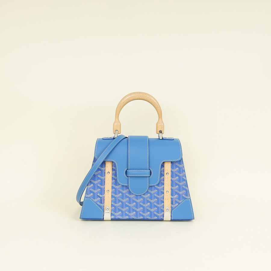Goyard Blue Goyardine Saigon Structure PM Bag
