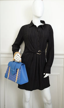 Goyard Blue Goyardine Saigon Structure PM Bag