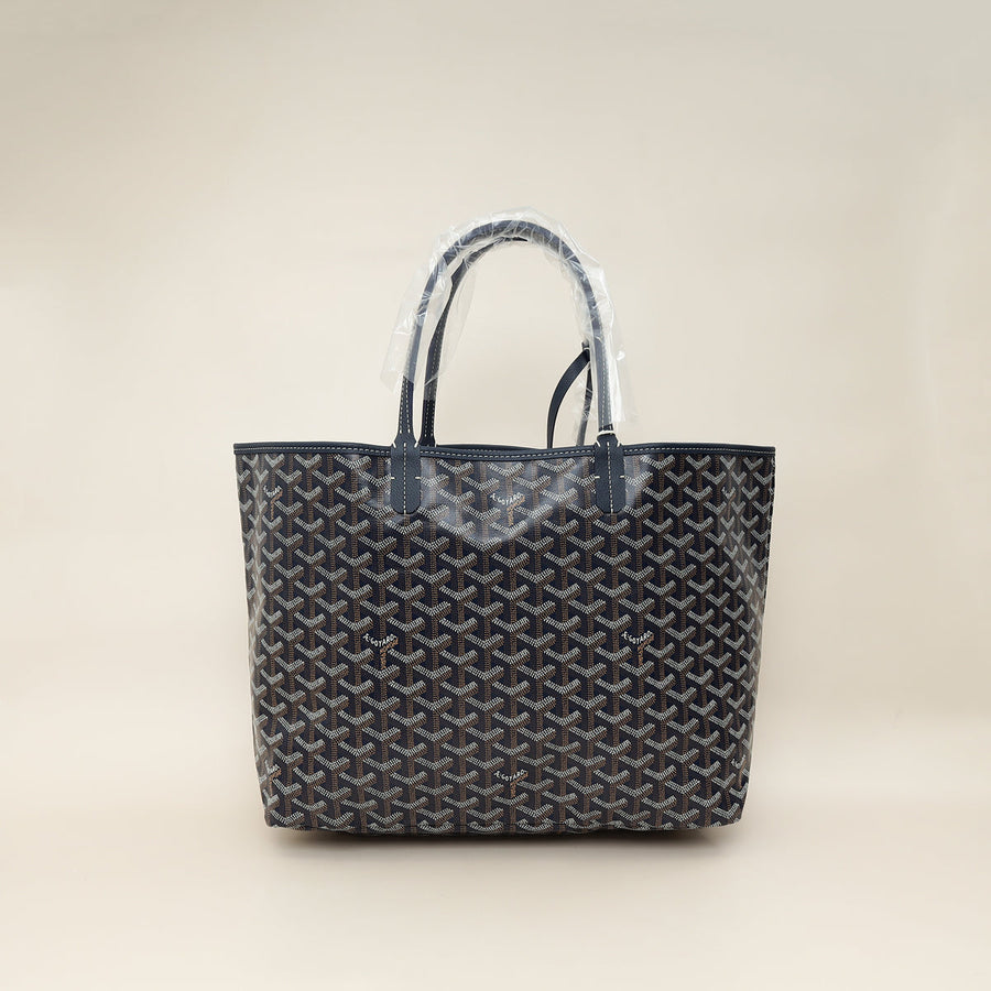 Goyard Navy Blue Goyardine Saint Louis PM Bag