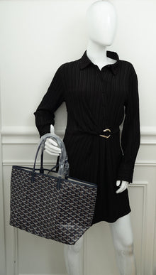 Goyard Navy Blue Goyardine Saint Louis PM Bag